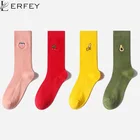 Забавные Женские носочки LERFEY с милыми фруктами, спортивные хлопковые носки повседневные Харадзюку, осенне-зимние носки, Чулочные изделия