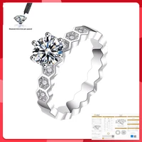 s925 sterling silver 1ct 2ct d color moissanite rings hollow women fine jewelry drop shipping