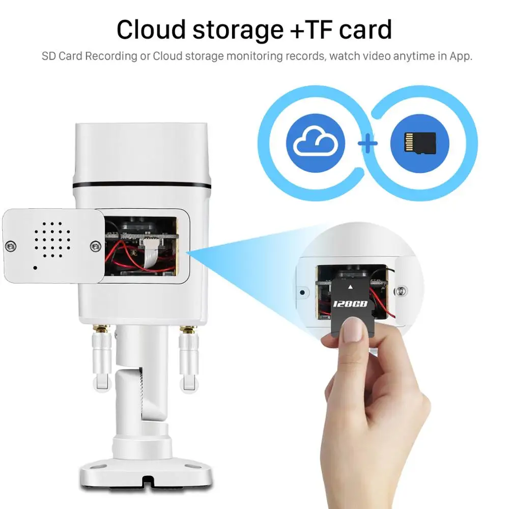 

5MP IP Camera Wifi Outdoor Ai Human Detect Audio Wireless Camera 1080P HD Color Infrared Night Vision CCTV Home Security Camera