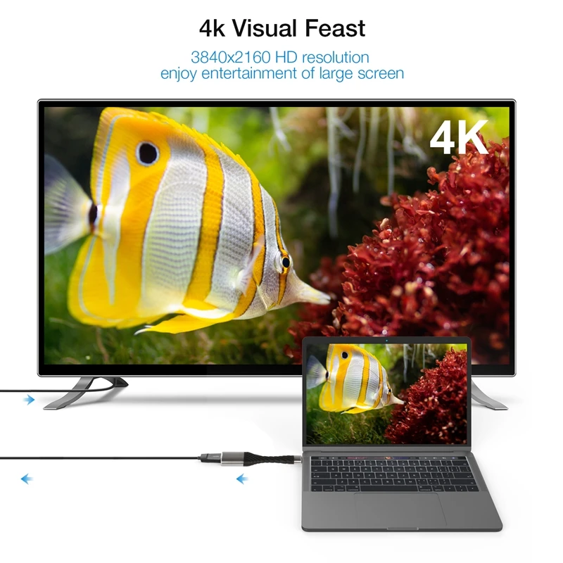 USB адаптер YUNCLOUD 4K HDMI Type C конвертер видео видеоадаптер для Macbook P40 Mate 40 S12|USB-хабы| |
