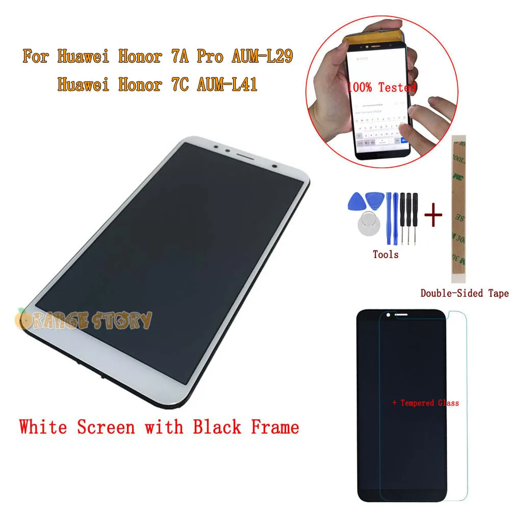 WE LCD Black Frame ЖК-дисплей стекло для huawei Honor 7A Pro AUM-L29/Honor 7C AUM-L41 ЖК-дисплей монитор сенсорный экран сенсорная Рамка Замена - Цвет: WE LCD Black Frame