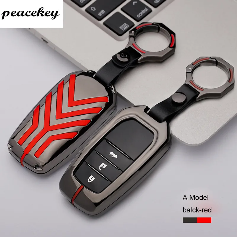 

Zinc Alloy Car Key Case Holder For Toyota Fortuner Rav4 Camry Highlander Crown Corolla Remote Fob Shell Protector Cover Keychain