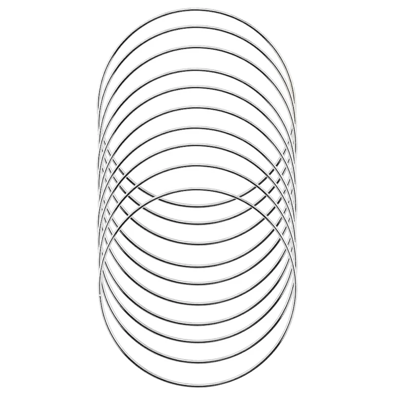 

10 Pack 4 Inch Silver Dream Catcher Metal Rings Floral Hoops Wreath Macrame Creations Ring for Crafts DIY