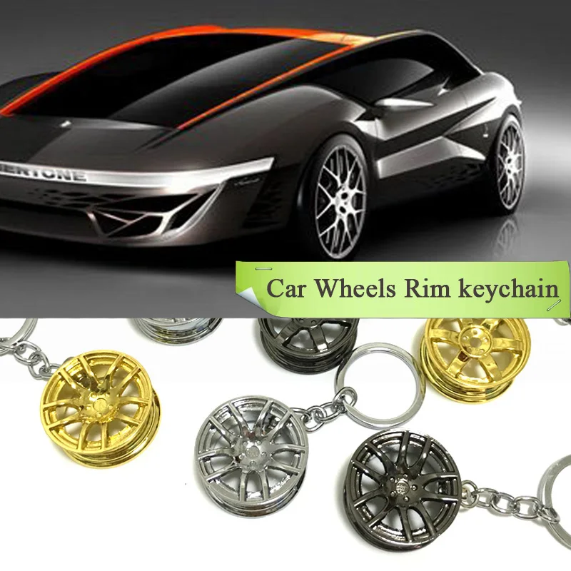 Брелок для ключей автомобиля алюминиевый держатель с колесным ободом мужчин и