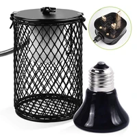 pet heating lamp infrared ceramic light with safety cage emitter heat lamp pet supplies chickens reptile lamp