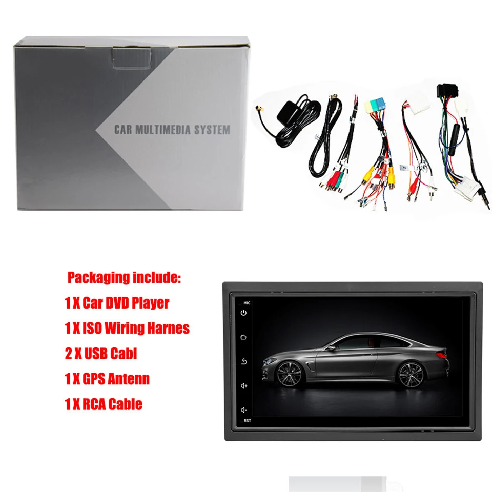 Восьмиядерный Android 7 2 Din Автомобильный мультимедийный плеер навигация для