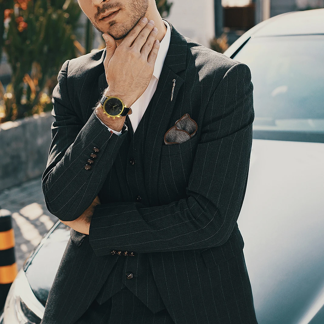 FORSINING крутые черные автоматические механические мужские часы с резервным