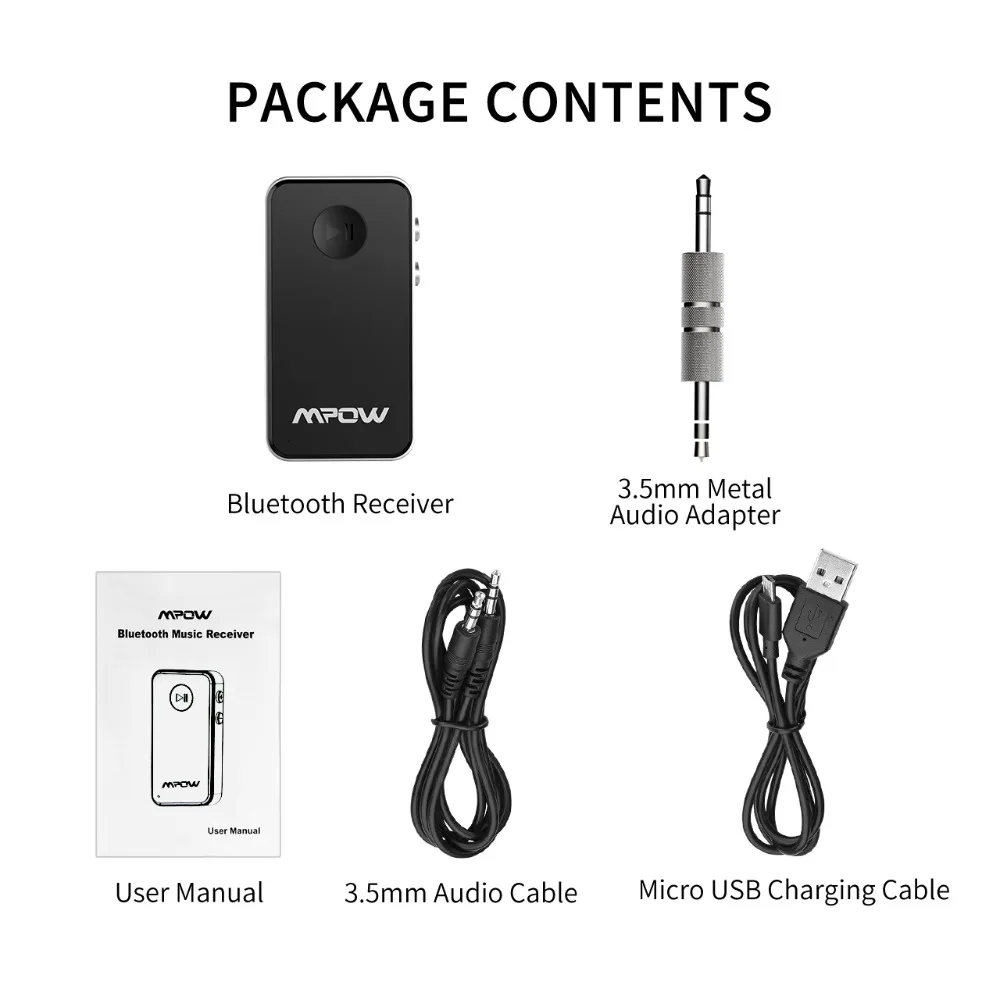 Mpow MBR1 Мини Bluetooth 4 0 приемник динамик беспроводной адаптер 3 5 мм выход для