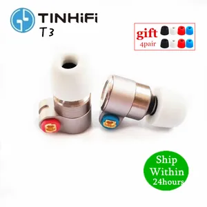 Наушники-вкладыши TINHIFI T3 1BA + 1DD Knowles Drive, Hi-Fi наушники металлические наушники-вкладыши с позолоченным кабелем OFC SPC, TIN T4 T2 P1