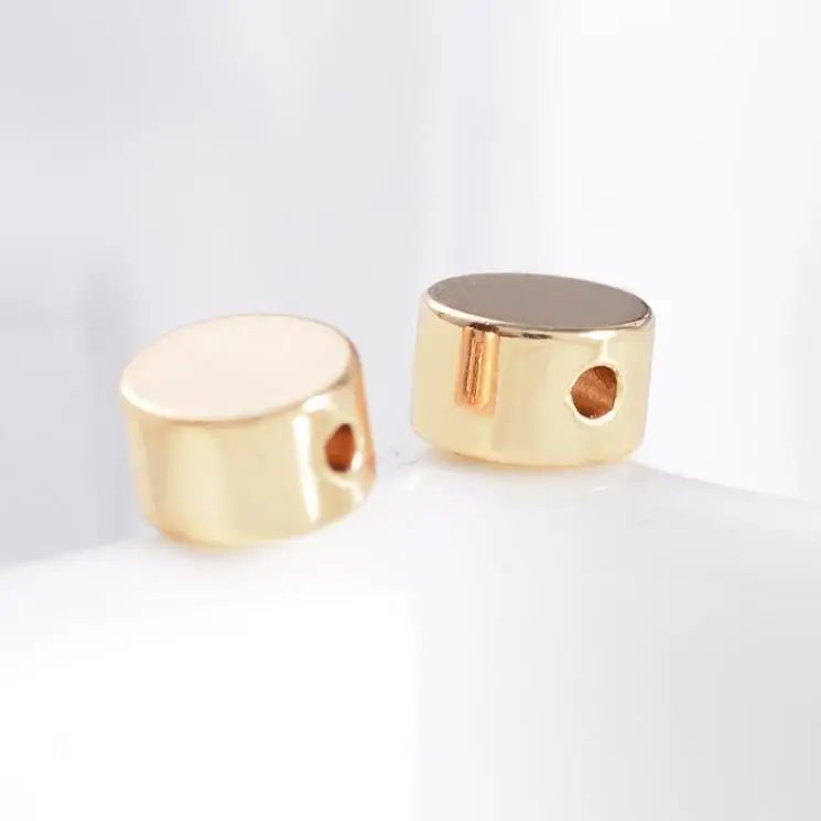 

DIY5mm cylindrical small hole copper beads, electroplating real gold smooth bead necklace, bracelet, earring accessories