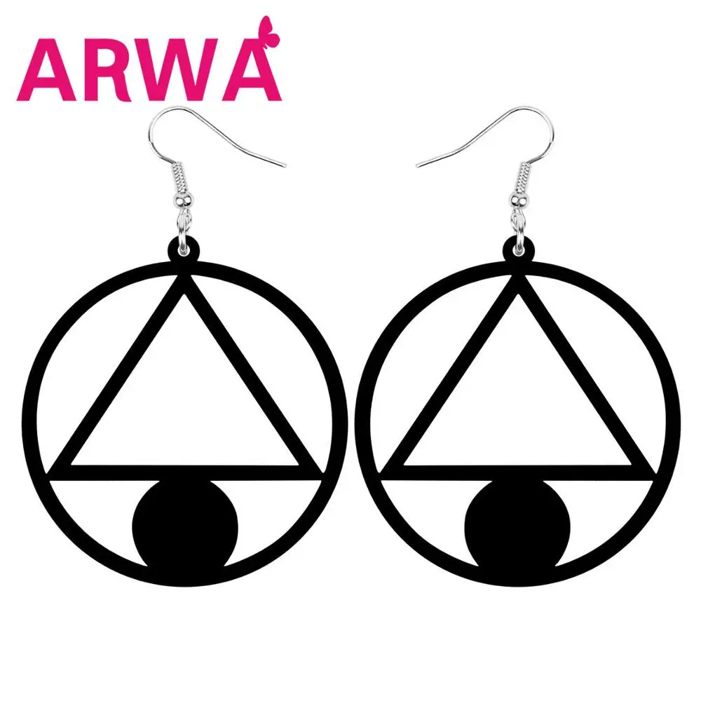 Акриловые большие круглые кольца ARWA полые геометрические треугольные украшения