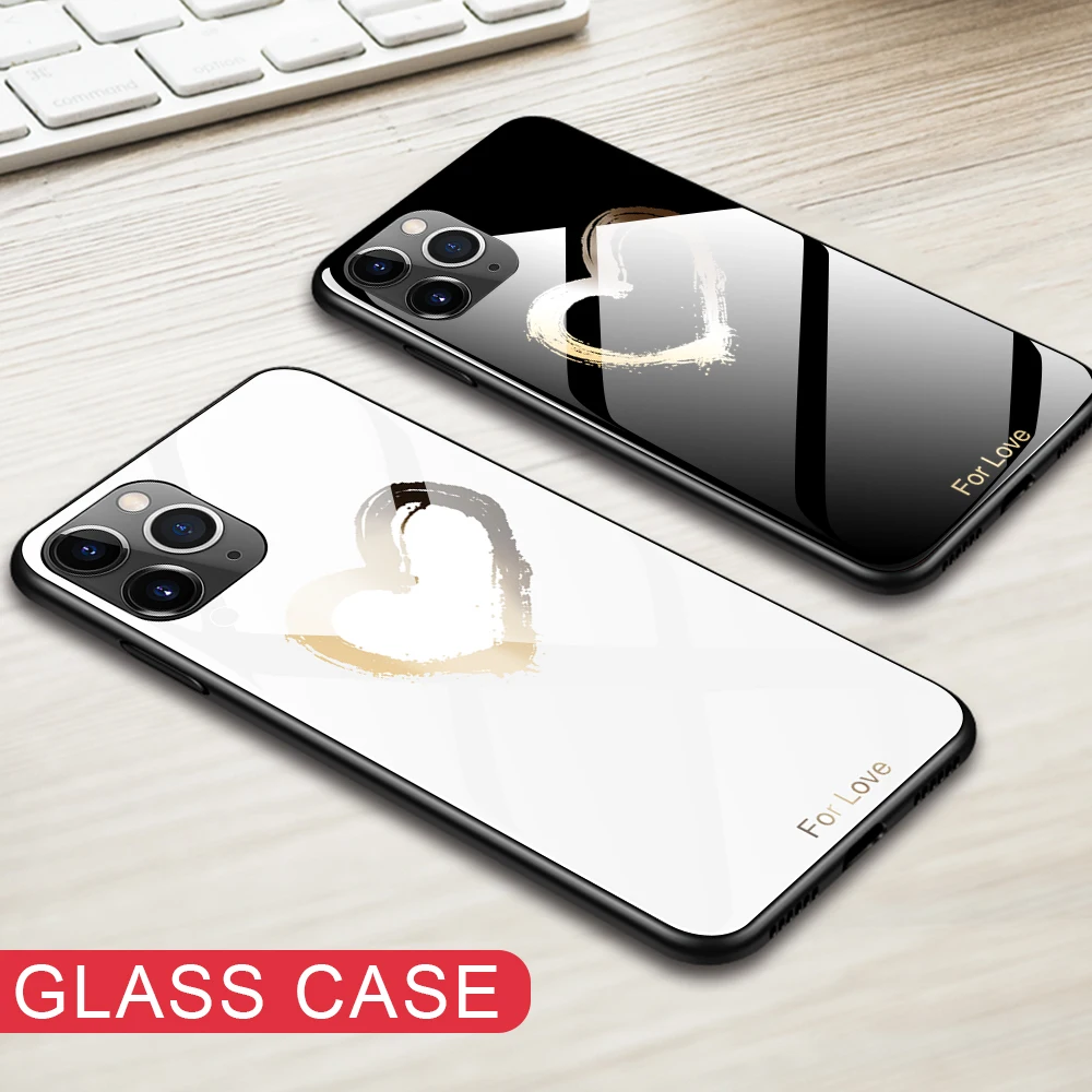 Градиентный чехол из закаленного стекла для телефона для iPhone 7 8 XR X 6 S 6 S 7 Plus XS Max 11 Pro Max 11 Pro 11 Чехол Мягкий ТПУ Роскошный чехол