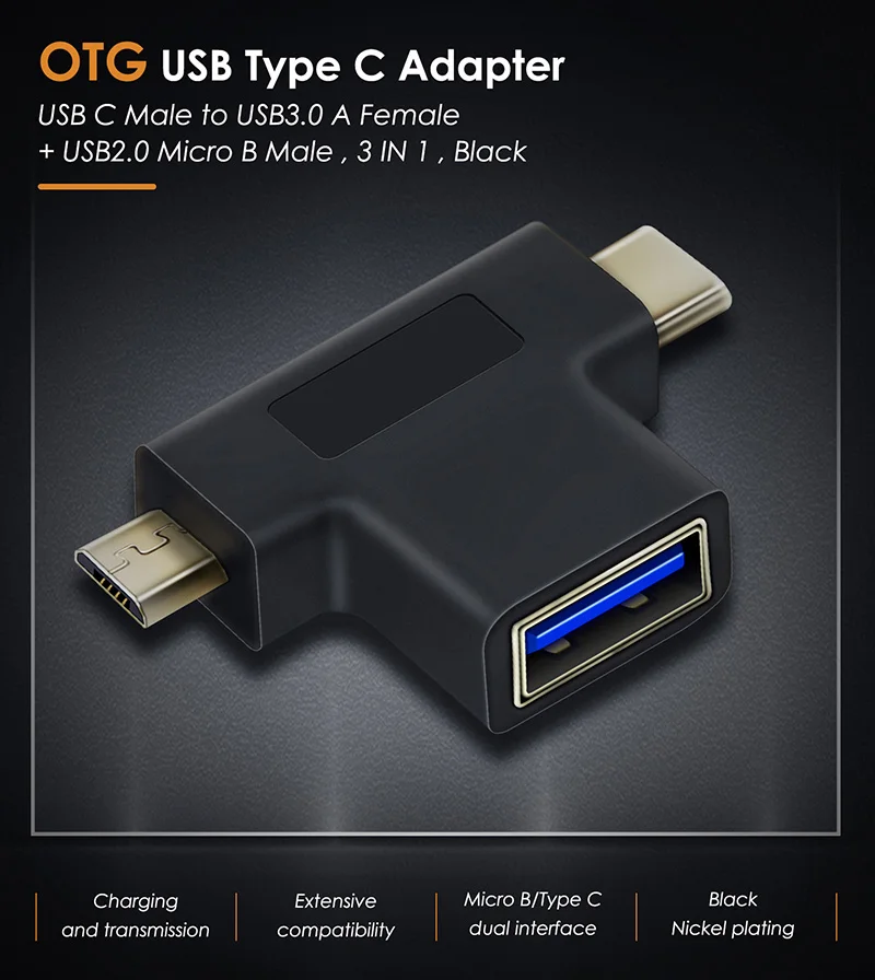 Кабель USB C OTG Type к USB3.0 Micro B 2 0 адаптер для Xiaomi Huawei Mate 30 20 Pro 5G USB-C сплиттер C016 |