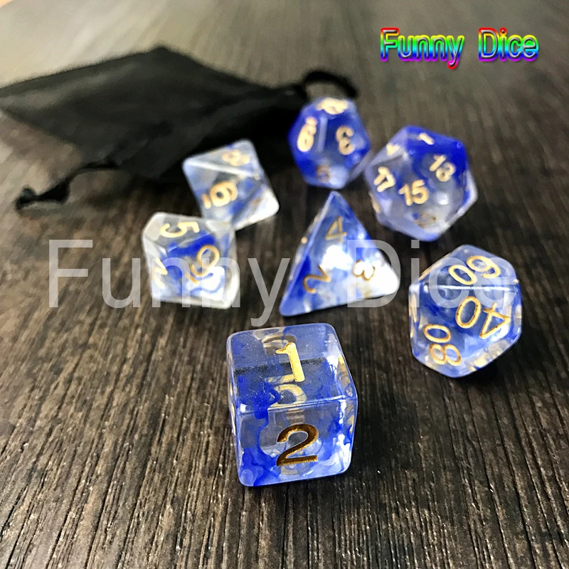 Высокое качество 7 шт набор игральных костей с эффектом туманности Juegos De Mesa Dados DnD