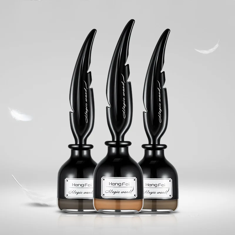 

1PC Black Eyeliner Ceam Gel Waterproof Makeup Cosmetic Long lasting Magical Black Eye liner Gel with Feathers Brushes