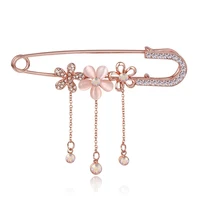 hijab pins rose gold safety pin brooch jewelry fashion luxury rhinestone men brooches for suit scarves corsage sweater collar