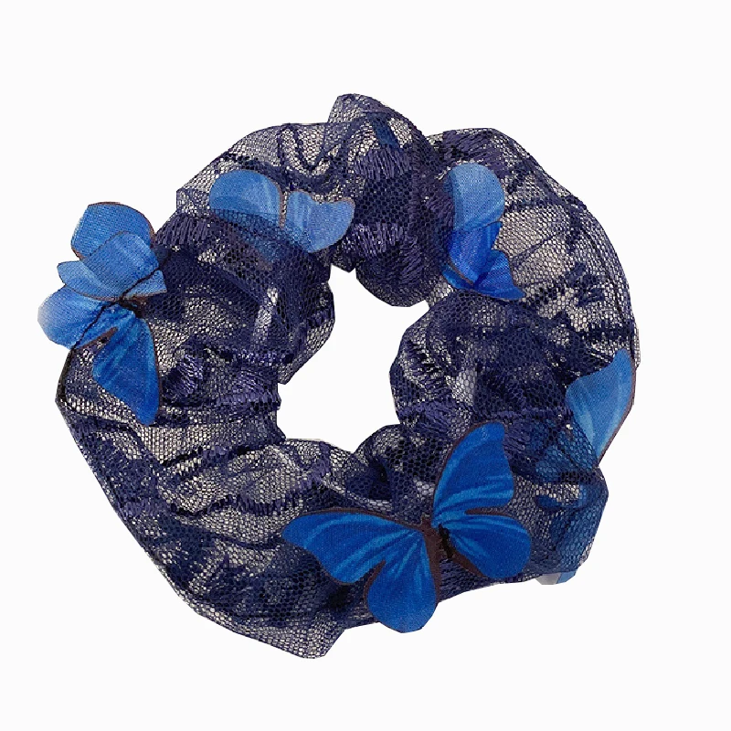 

1PC Women Sweet Mesh Chiffon Scrunchie Transparent Butterfly Tulle Elastic Hair Bands Hair Tie Rope Hair Accessories Rubber Band