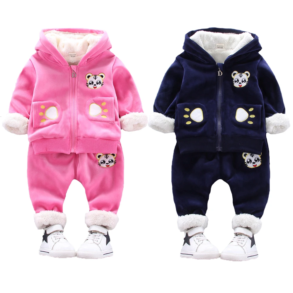 

Thick Plush Warm Toddler Baby Boys Clothing Set Winter Cartoon Tiger Clothing Sets For Boys Hoodies Jacket And Pants Kids Suit
