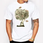 Белая футболка STRAYDOGS MENClassic, Модная креативная Футболка с принтом коралловых волос и рыб
