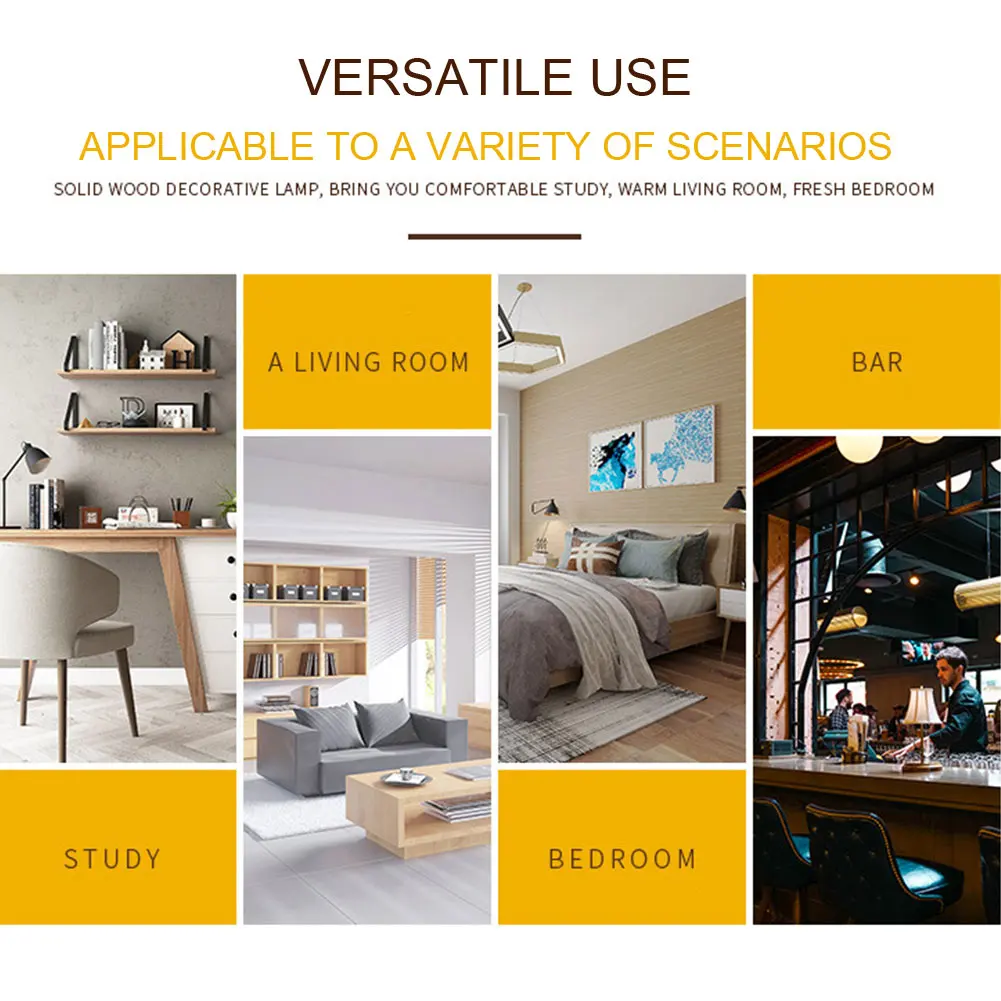 

Wooden Lamp Portable Bedside Desktop Dimmable LED Night Light For Bedroom Warm White Home Office Gift USB Rechargeable Durable