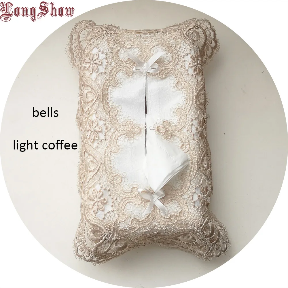 light coffee border LongShow креативный дизайн для дома, отеля, настольный декоративный вышитый кружевной чехол для салфеток - Цвет: light coffee border