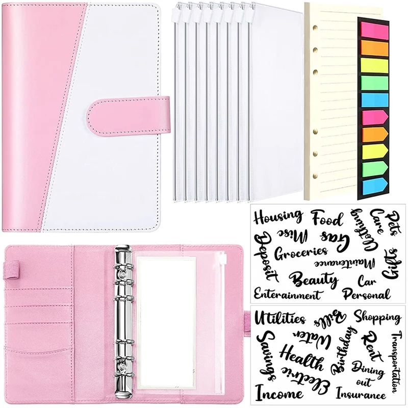 

Папка-органайзер из ПУ кожи для блокнотов A6, карманная неоновая бумага с листьями, наклейка на надписи, наличные деньги