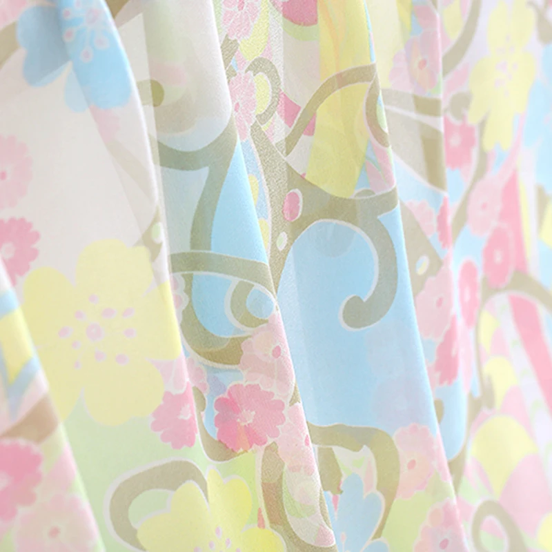 2018 новая Высококачественная цветная цифровая печатная жоржет ткань для лета 10Momme