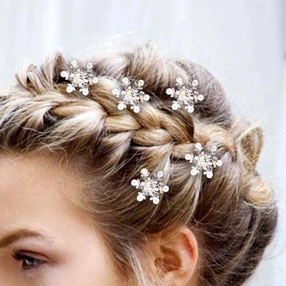 5 шт. Снежинка цветок шпилька для волос модные ювелирные изделия прекрасный
