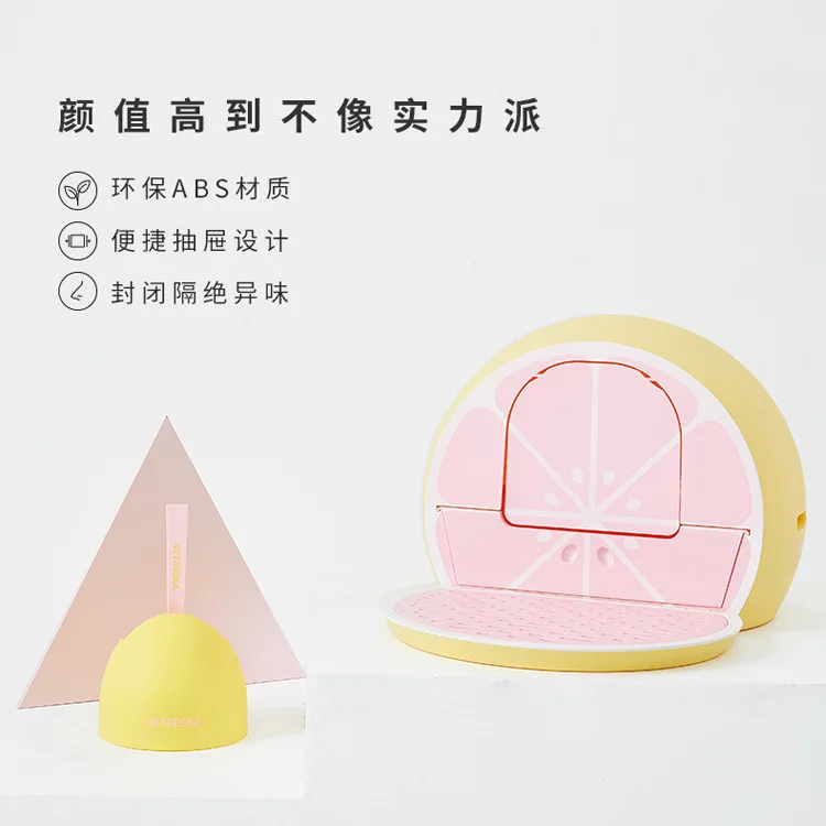 

Grapefruit fully enclosed cat toilet large anti splashing cat litter basin cat supplies drawer type cat litter box pet supplies
