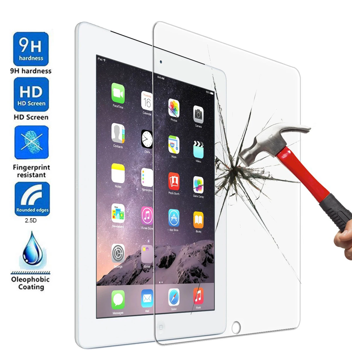 

9H Tempered Glass For iPad 10.2 2019 2.5D Tablet Screen Protector for iPad Pro 11 Air 2 3 MiNi 5 4 3 2 2017 2018 Protective Film