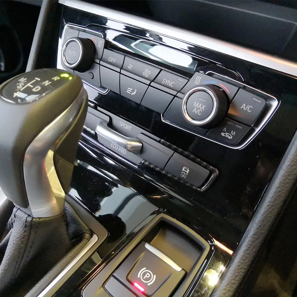 2 шт. карбоновое волокно и серебро ABS Хром Режим Кнопка рамка Накладка для BMW серии