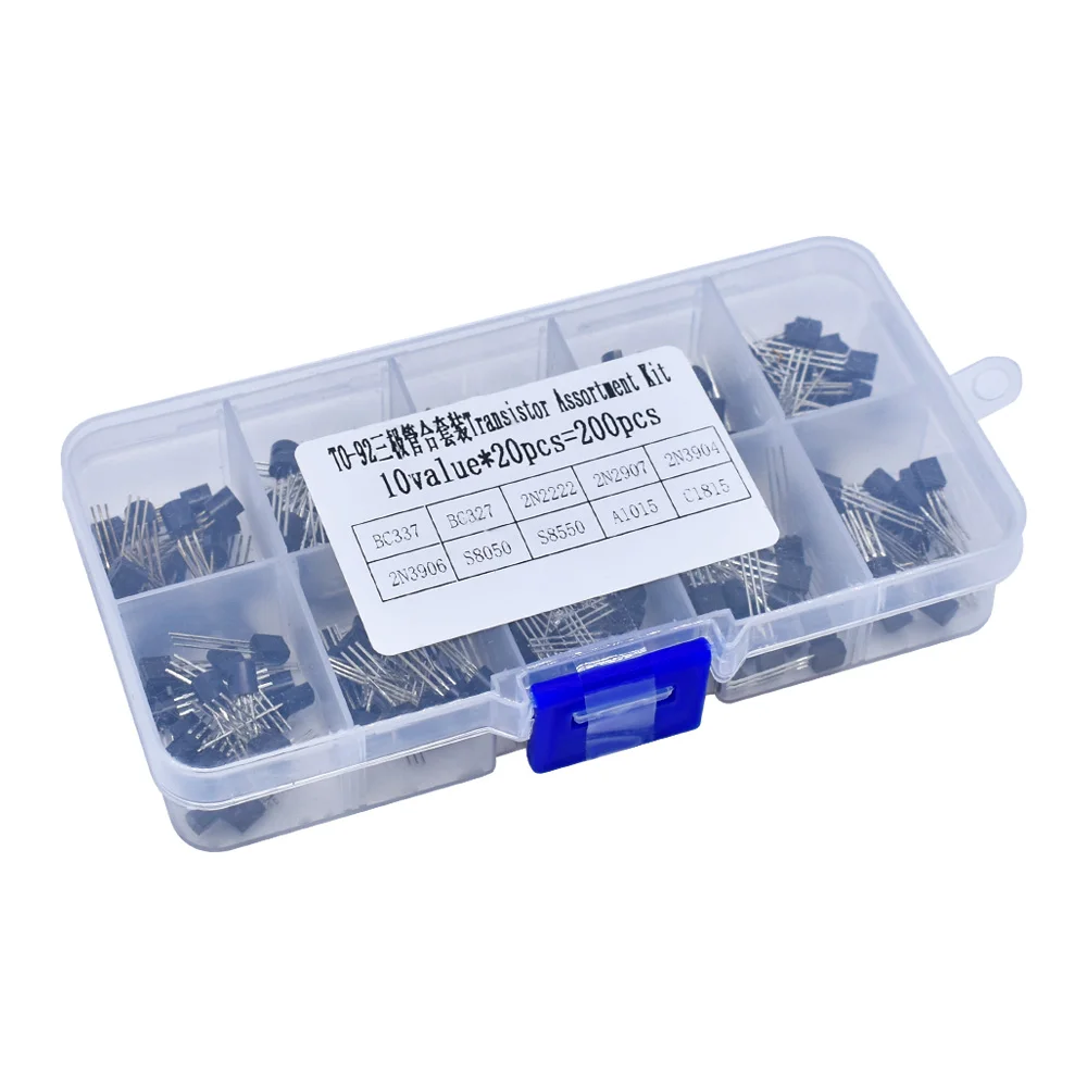 BC337 BC327 2N2222 2N2907 2N3904 2N3906 S8050 S8550 A1015 C1815 10 ценности * 20 штук = 200/набор коробка