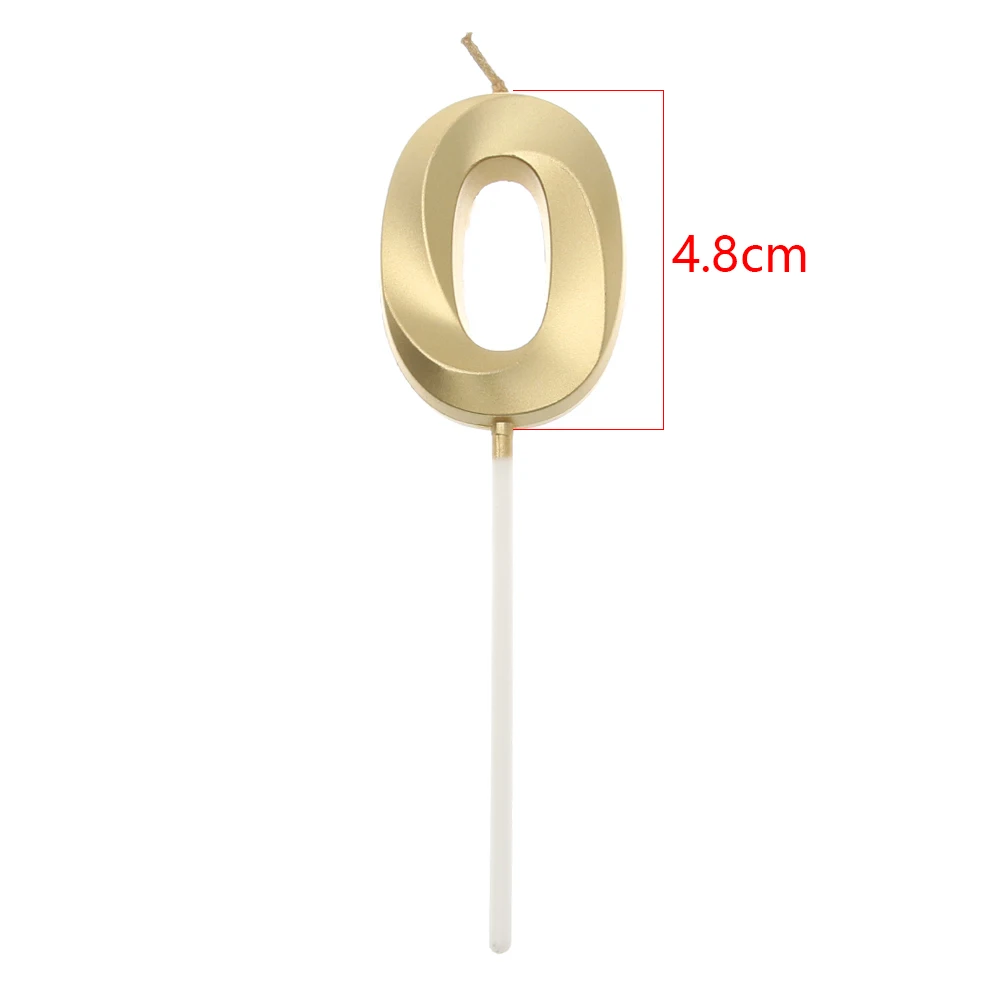 Парафиновые свечи с цифрами из АБС пластика золотого и серебряного цвета 1 шт. Topper