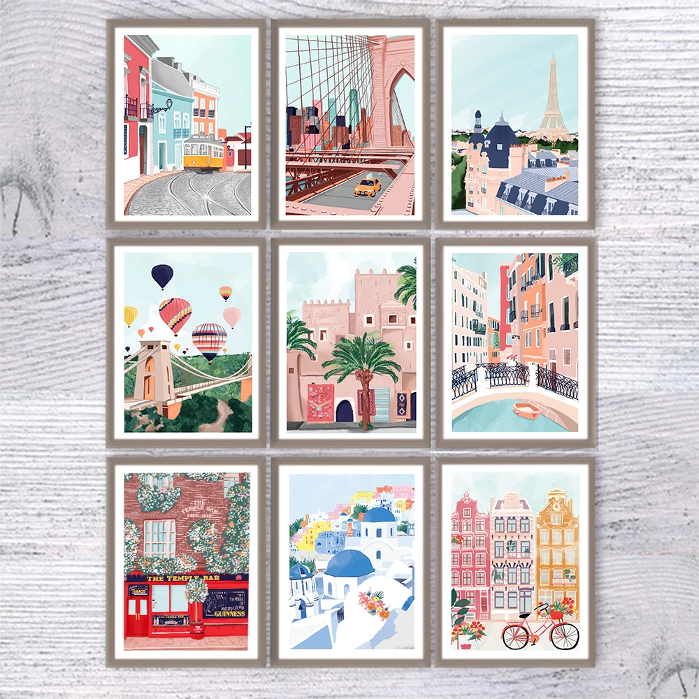 

Morocco New York Paris Ireland City Wall Art Canvas Painting Nordic Posters And Prints Wall Pictures For Living Room Home Decor