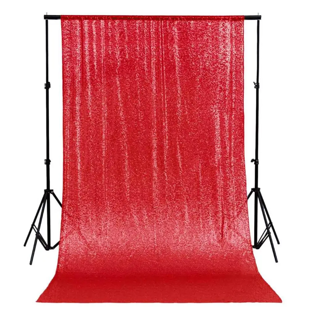 Red Shinybeauty красный шторы с блестками блесток фото фон вечерние на свадьбу и день рождения стены Decoration-M190726 - Цвет: Red