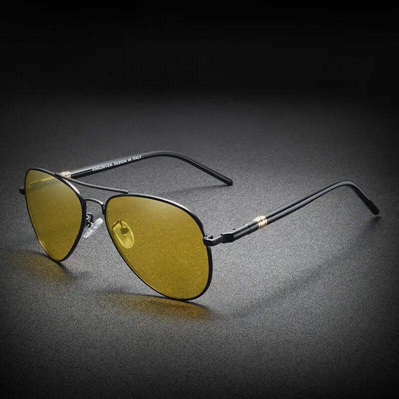 

Night Vision Polarized Sunglasses Men Yellow Lens Night Driving Aviation Glasses