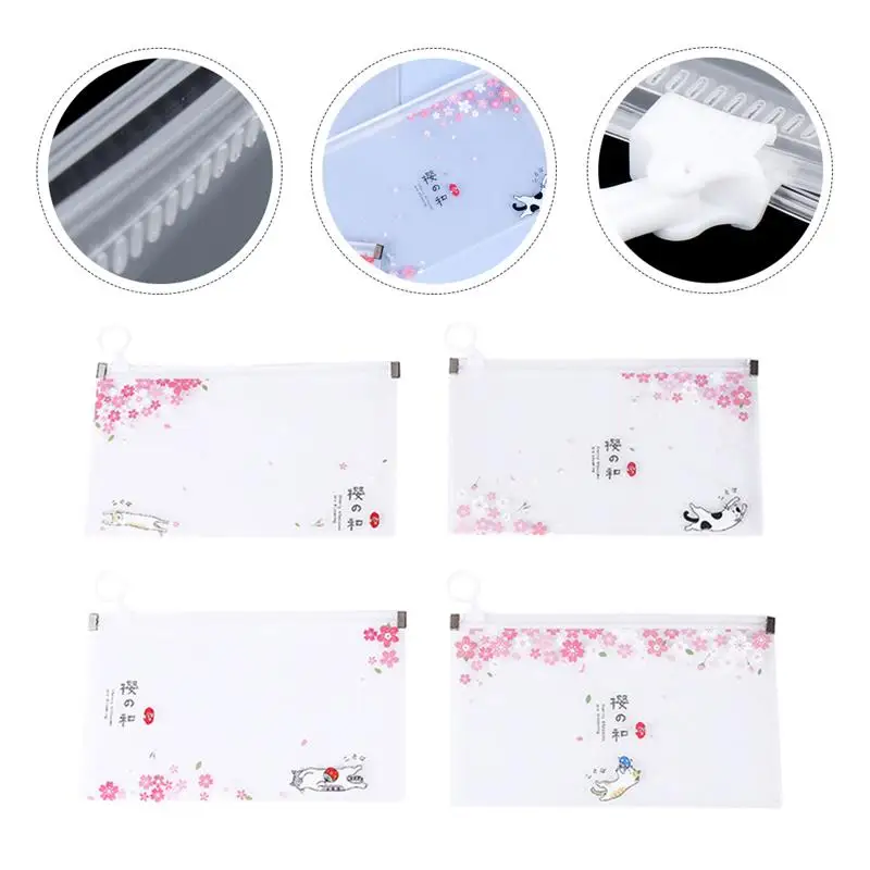 

4Pcs Stationery Bag Mask Storage Pouch Cartoon Storage Bag Waterproof Toiletry Bag for Outdoor Students