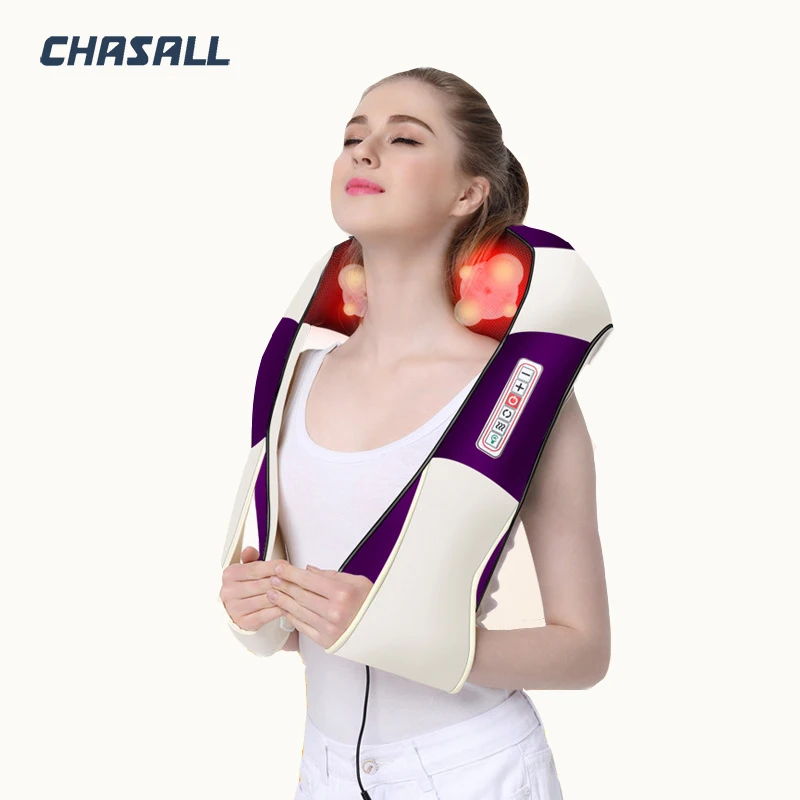 CHASALL, массажер для шеи, инфракрасная нагревательная подушка для шиацу, расслабляющая боль, электрический массажный инструмент для плеч, ног, тела, спины, забота о здоровье