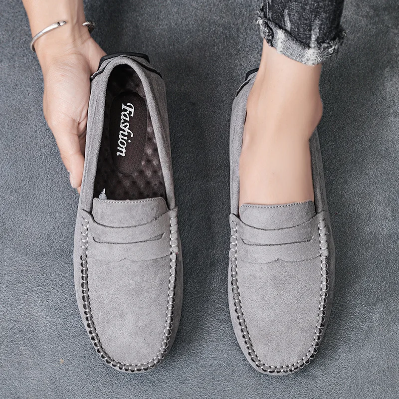 

Men Shoes 2021 Fashion Loafers Shoes Men Comfortable High Quality Suede rubber Shoes Man Classic Retro Gentleman Casual Shoes