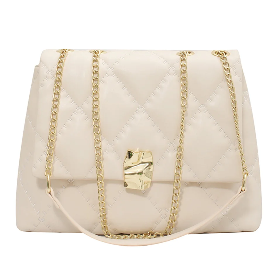 

Винтажные дизайнерские сумки через плечо из искусственной кожи на цепочке для женщин 2021 летние женские вместительные СУМКИ популярная тре...