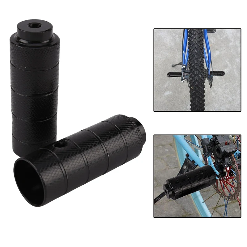 

1 Pair Mountain Bike Bicycle Axle Pedal Alloy Foot Stunt Pegs Cylinder Black MTB Bike Pedal Anti-Slip Front Rear Axle Foot Pick