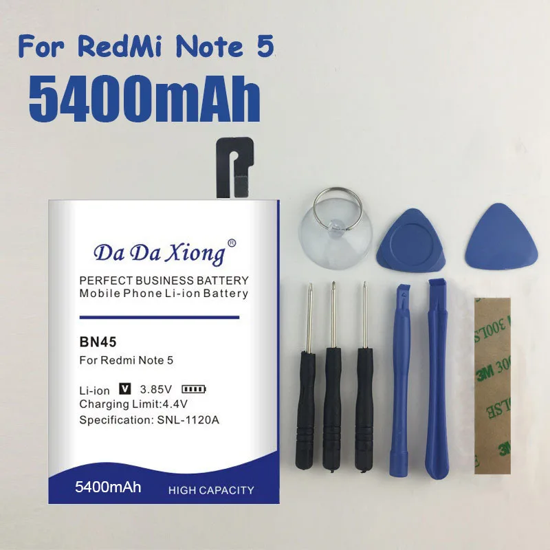 Аккумулятор BN45 5400 мАч для Xiaomi Redmi Note 5 Hongmi сменный литий-ионный аккумулятор