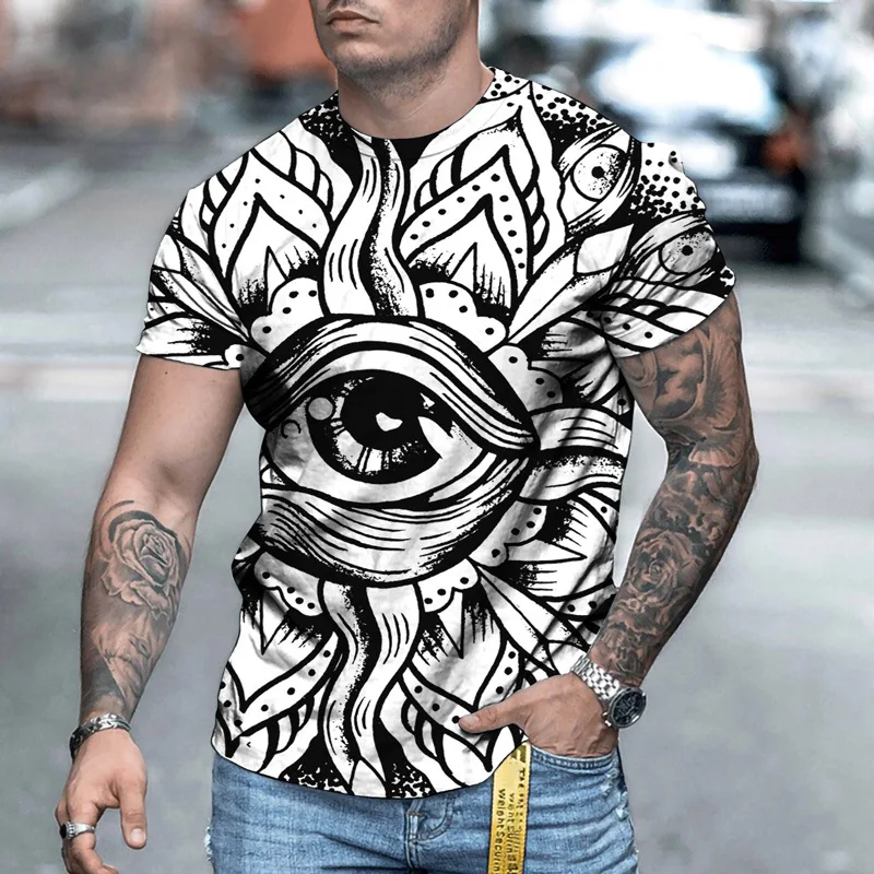 

2021 Summer 3D Printing T-shirt Creative Imagination Man's Short Sleeves Trendy Menswear Entleman Style Design Casual Tshirt Top