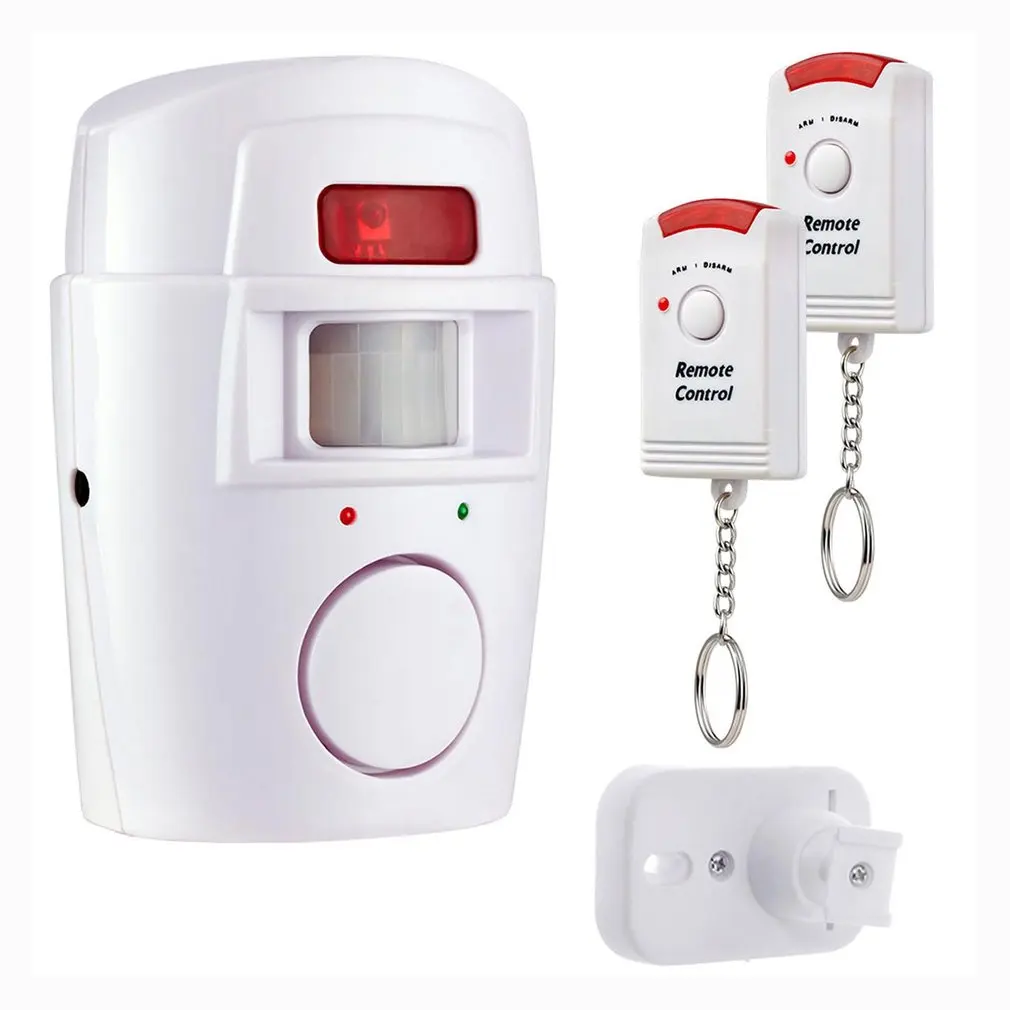 

PIR Motion Sensor Alarm Wireless Home Garage Caravan 2 Remote Controls Security PIR Motion Detectors for Home Caravans