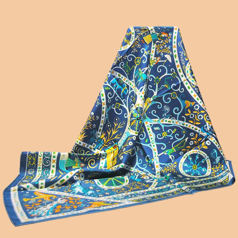 Магазин HuaJun 2 | Любовный синий и все виды одежды с шалью из 90 шелковых квадратных