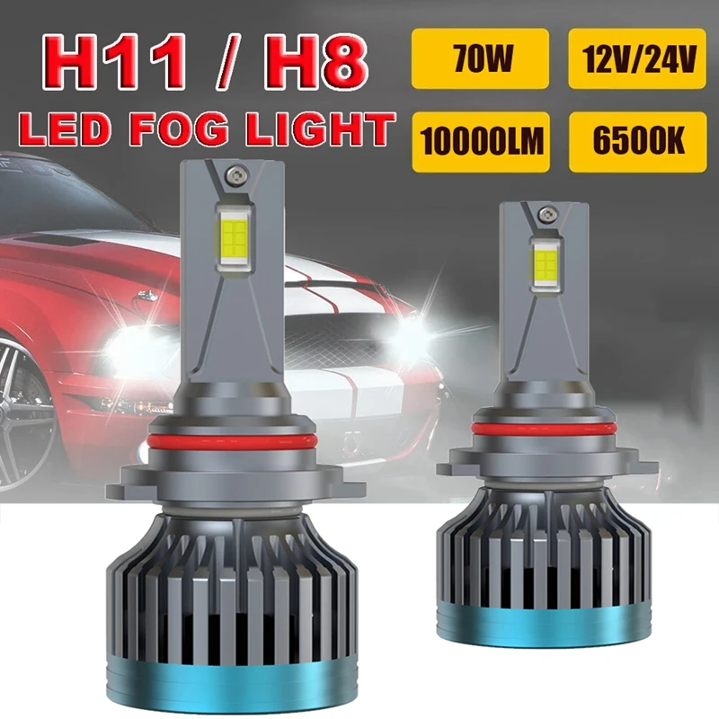

Car LED Headlight Bulbs H11/H9/H8 70W 10000 Lumens 6500K Cool White Headlights