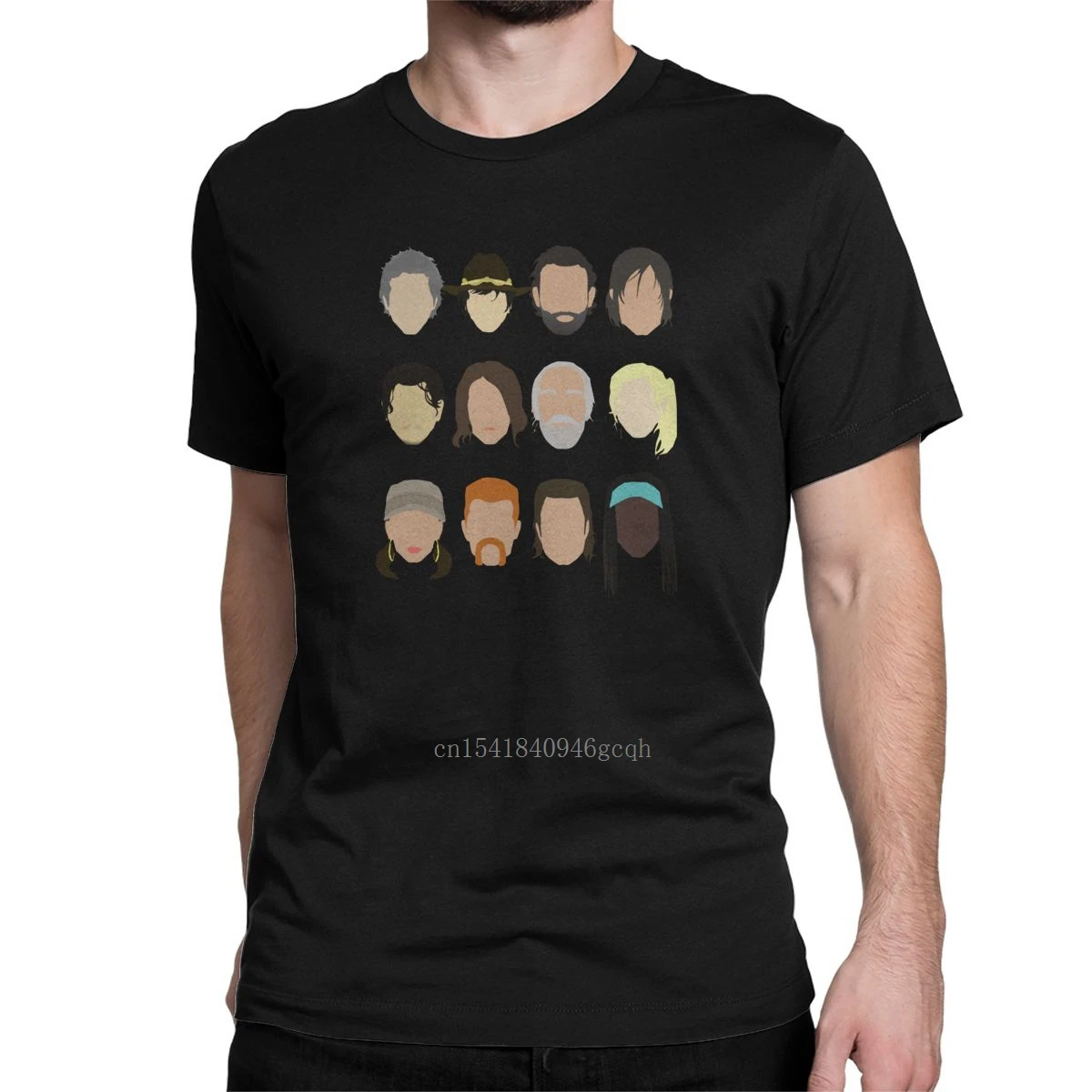 

Men's T-Shirt The Walking Dead Funny Pure Cotton Tee Shirt Short Sleeve Zombie Horror T Shirt Crew Neck Tops Adult