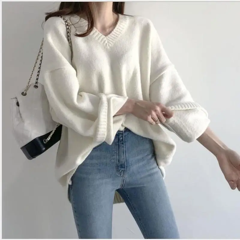 Новый женский свитер 2019 осень зима Модные базовые вязаные свитера Женский