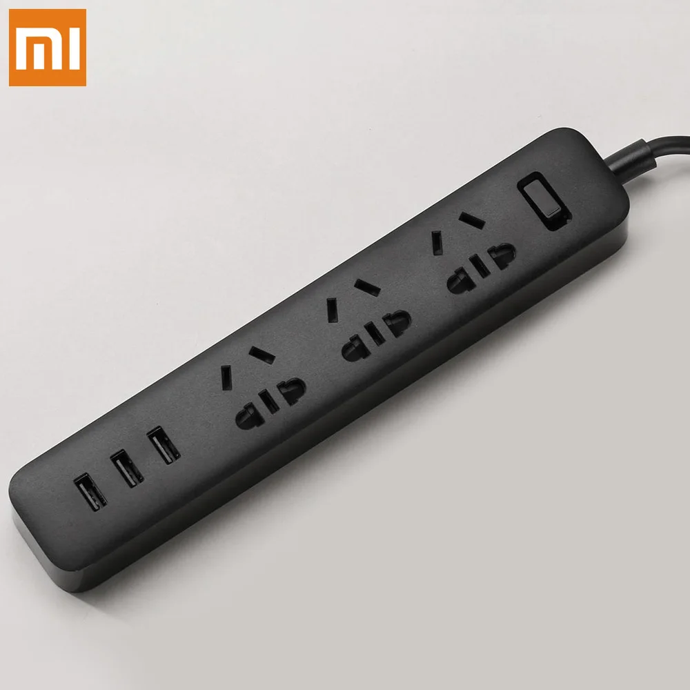 

Оригинальный удлинитель Xiaomi с 3 стандартными разъемами, 3 USB-порта, адаптер для быстрой зарядки
