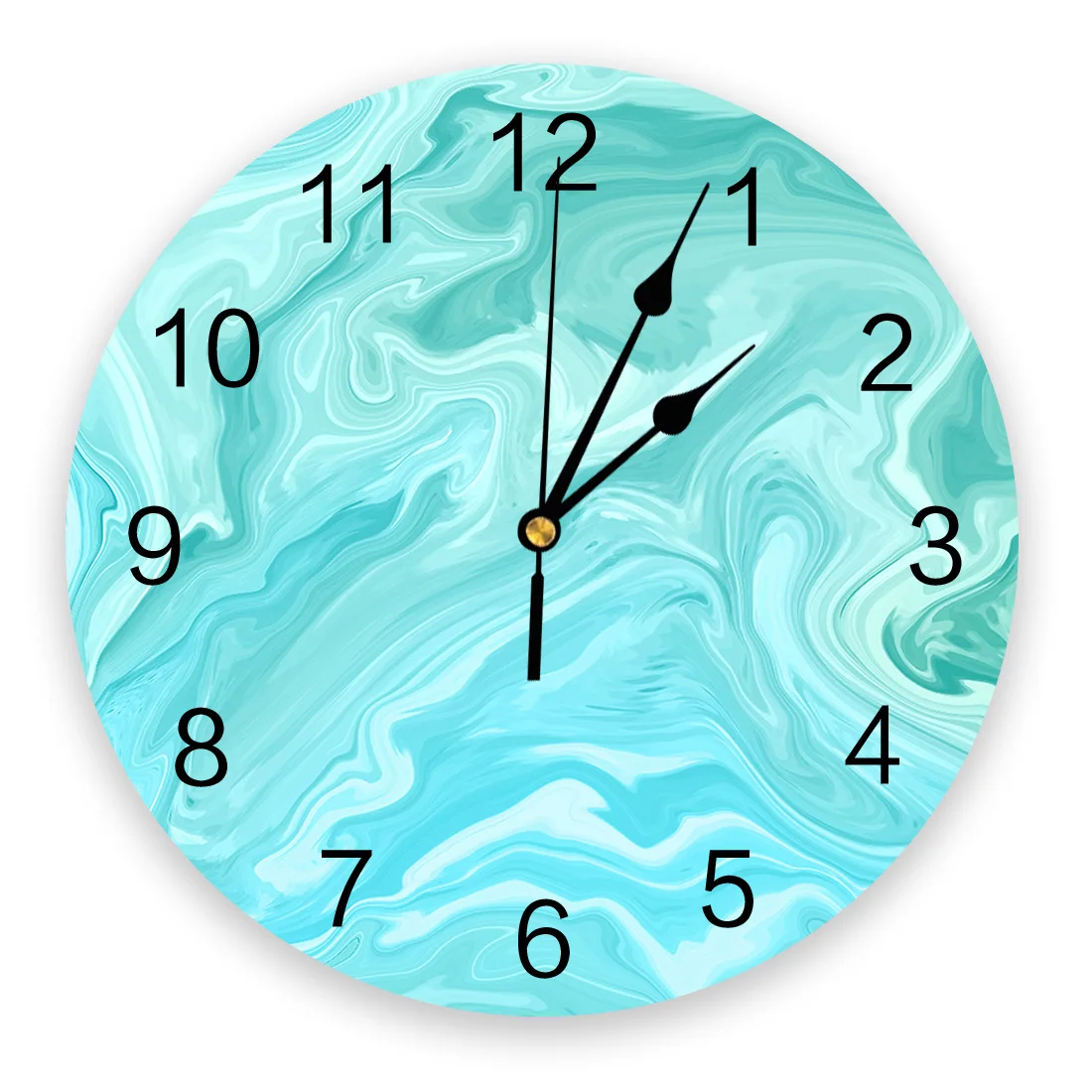 Green Water Ripple Marble PVC Wall Clock Decorations Living Room Digital Home Decor Modern Design | Дом и сад